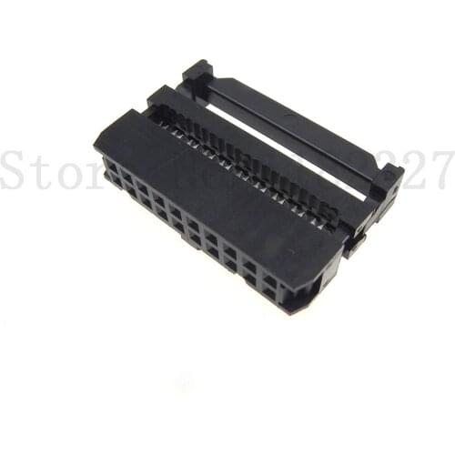 2.54mm Pitch FC 20 Pin Female IDC Socket Plug Ribbon Cable Connector Black Color