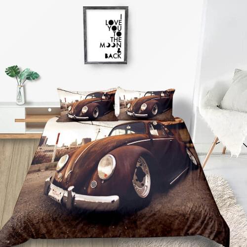 Beetle Bedding Set Old Car Creative Classic Fashionable 3D Duvet Cover Single King Queen Twin Full Double Unique Design Bed Set