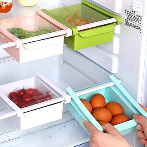 Kitchen Fridge Freezer Slide Drawer Type Food Fruit Egg Storage Organizer Box