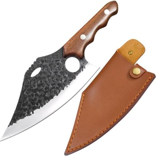 Handmade Stainless Steel Kitchen Boning Knife Fishing Knife Meat Cleaver Outdoor Cooking Cutter Butcher Knife Hunting Knife