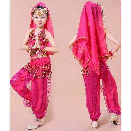 Hot ! 2017 Girls Belly Dance Costume Child Bollywood Dance Costumes Bellydancer Children Indian Clothing Dresses Kids Bellydance