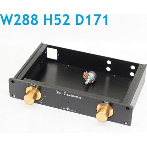 Small Size W288 H52 D171 MBL6010 Preamplifier Circuit All Aluminum Chassis Preamp Amplififer Case Gold Knob