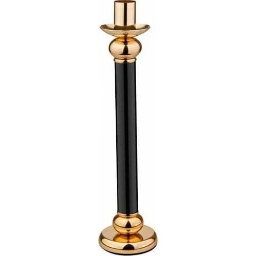 Zücev Metal Black Gold Decorative Single Candlestick