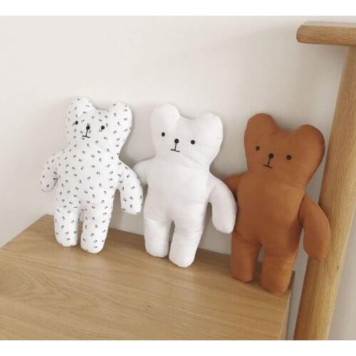 Korea Style Cute Cartoon Animals Bear Stuffed Doll Baby Boys Girls Sleeping Dolls Infant Cotton Soft Toys