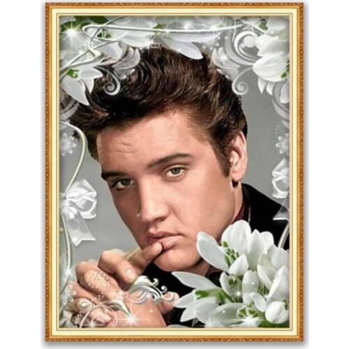 Elvis Presley DIY 11CT Embroidery Cross Stitch Kits Needlework Craft Set Printed Canvas Cotton Thread Home Decoration Wholesale