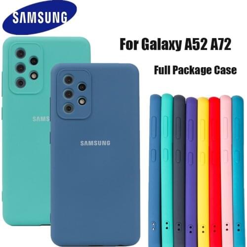 Original Samsung Galaxy A52 A72 Case High Quality Soft Silicone Cover A 52 72 4G 5G Tpu Silky Touch Camera Protective Shell