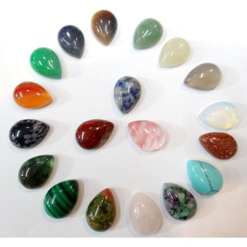 15*20mm Natural stone Quartz crystal Turquoises Water Drop Cabochon Pendant for diy Jewelry making necklace Accessories 50pcs A1