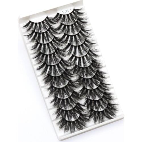 10 Pairs 3D Mink Lashes22~ 25mm Dramatic Volume Eyelashes Mink Natural Long Silk Eyelashes Beauty Makeup Eyelash Extension Tool