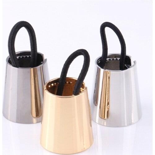 New Arrival Fashion Women Fake Metal Hair Cuff Ponytail Clip Tie Holder Hair Band Elastic Wrap Hair Accessories