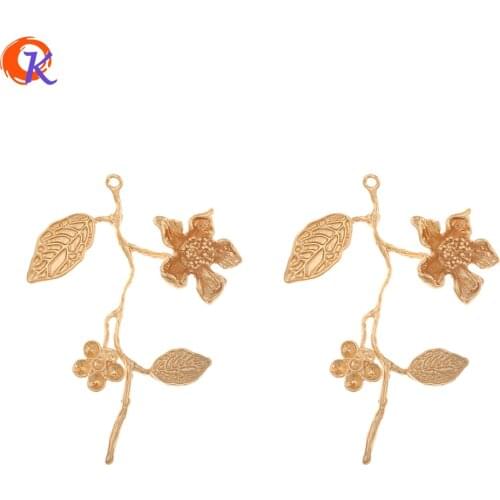 Cordial Design 50Pcs 35*46MM Jewelry Accessories/DIY Making/Flower Shape/Pendant/Copper/Charms/Hand Made/Earring Findings