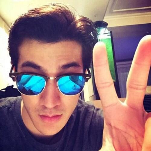 Retro Glasses M Nail Reflective Sunglasses Color Piece Men And Women Metal Half Box UV Protection