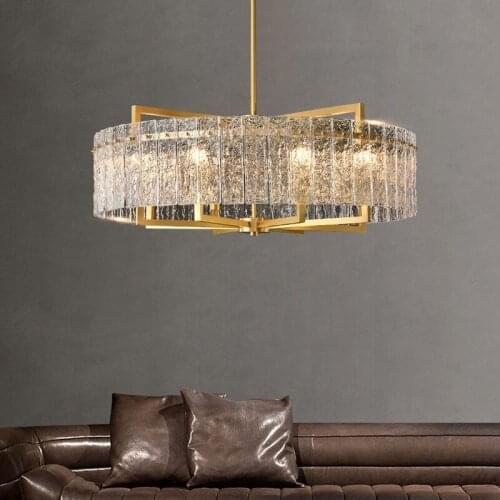 Modern Copper Luxury LED Chandelier Lighting For Dining Living Room Villa Bedroom Hanging Lamp Simple Home Deco Round Fixtures