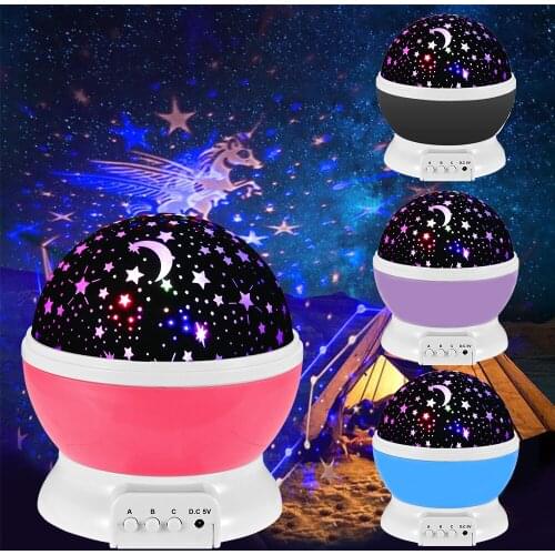 LED Rotating Night Light Projector Starry Sky Star Master Children Kids Sleep Romantic USB Recharge Projector Lamp Child Gifts