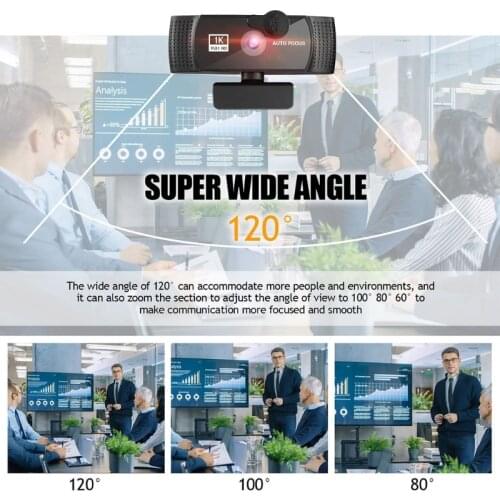 T3LB 1K/2K/4K/8K USB Web Camera w/ Tripod for Computer Auto Focus Free Drive WebCam W/ Mic / Privacy Cover for Live Streaming