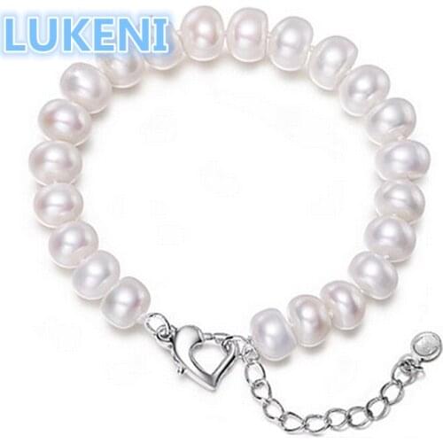 High quality 8-10mm perfect bread-shaped natural pearl bracelet fashion bracelet For women Valentines Day gift Free shipping