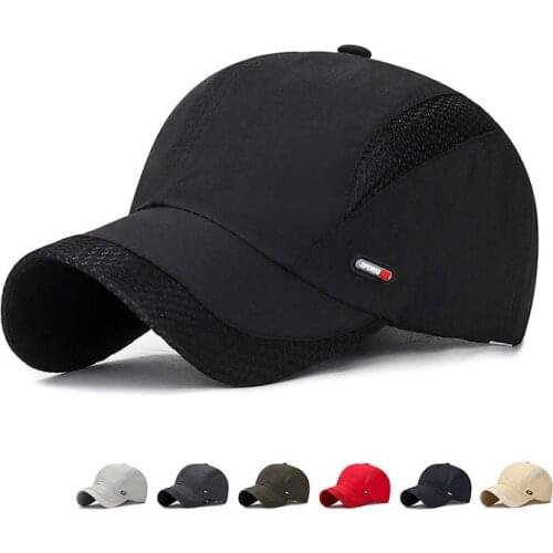 High Quality Summer New Mens Outdoor Sport Sunscreen Baseball Hat Running Visor Cap Breathable Quick Dry Mesh Caps Gorras Chapeu
