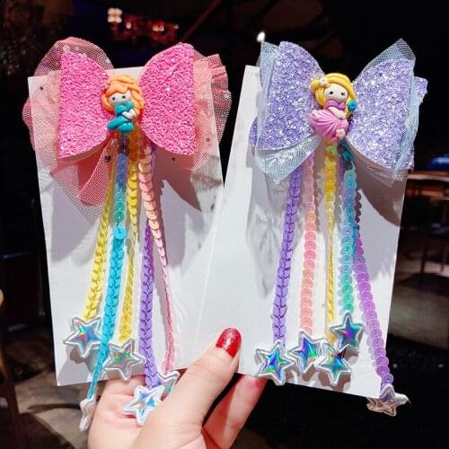 Disney Frozen Elsa hair doll hairpin girl cartoon princess hair clip