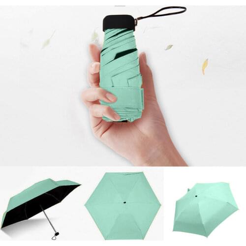 Umbrella Sun Rain Women Flat Lightweight Umbrella Parasol Folding Sun Umbrella Mini Umbrella Small Size Easily Store Parasol