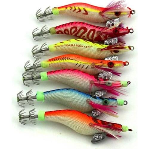 1 Pcs Fishing Lure Plastic Shrimp Shape False Bait Luminous Lures Bionic Squid Hook Fishing Lure