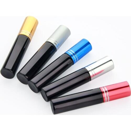 100 Pieces/lot 10ML Black glass spray Perfume Bottle Portable Sample Empty Containers Atomizer