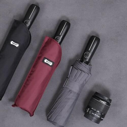12K Strong Automatic Umbrella Men Business Windproof Rain Umbrellas Women Brand Folding Black Umbrella Gifts Paraguas Outdoor