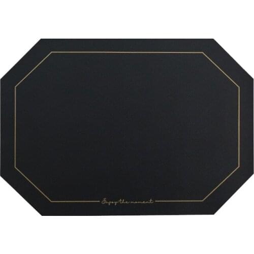2pcs/set Nordic Style PU Leather Placemat Solid Color Waterproof Oil-proof Table Pad Heat Insulation Non-slip Coaster