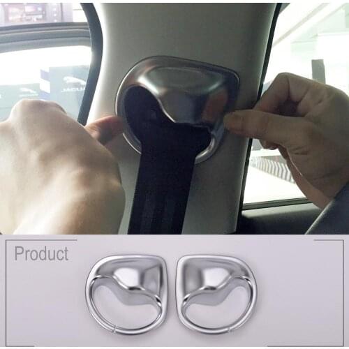 ABS Chrome Interior Accessory Car Seat Safety Belt Buckle Decoration Cover Trim For Jaguar XE 2016 Car Styling Parts