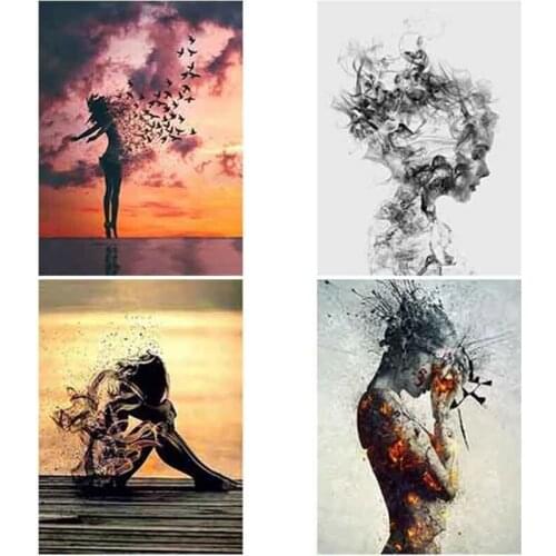DIY 5D Diamond Painting Female Scenery Diamond Art Embroidery Landscape Cross Stitch Full Round/Square Drill Home Decor Gift