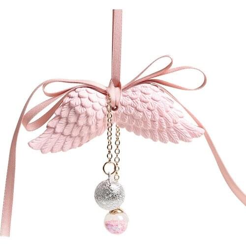 Car Pendant Angel Wings Automobile Rearview Mirror Decoration Ornaments Gypsum Wings Aromatherapy Air Freshener Car Accessories