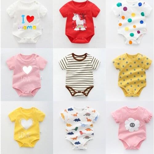 Baby Girl Onesie Baby Newborn Short Sleeve Bodysuit Infantil Cotton Triangle Crawling Suit Newborn Clothes