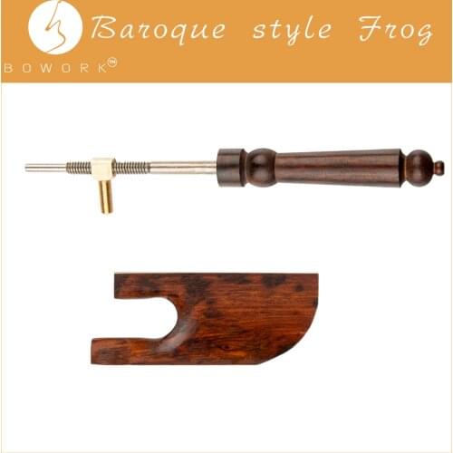 BOWORK Baroque Style Violin Bow Frog Violin Ebony & Snakewood Bow Parts For Violin Making W/Frog Screw