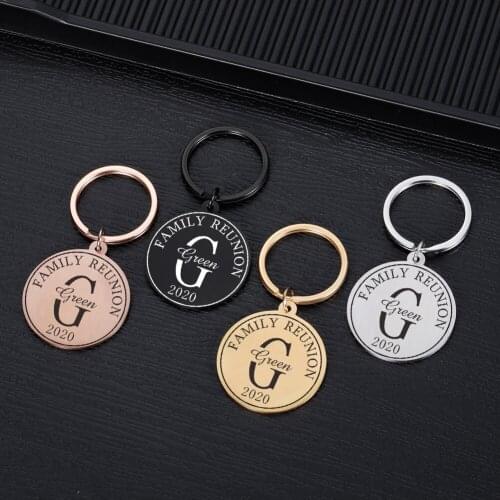 Customized Family Reunion Keyring Personalized Keychain Original Gift for Car Key Custom Letters Name Backpack Keychain Jewelry