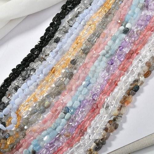 5x8mm Irreggular Natural Stone Beads Oval Clips Stone Beads Loose Small Beads DIY Jewelry Amethyst Opal Stone Necklace Bracelets