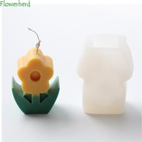 Flower Candle Silicone Mold Five Petal Flower Cute Bouquet Candle Aromatherapy Candle Making DIY