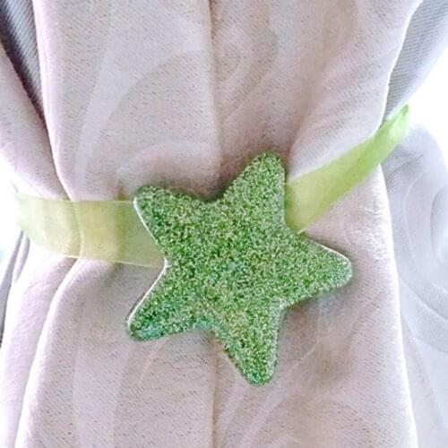 Star Shape Window Curtain Tie Back Holder Tiers Broach Clips Handsfree