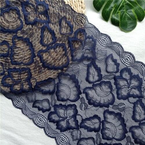 24cm Wide Elastic African Lace Used For Crafts Decoration Diy Sewing Material Accessories For E3930 Dress Curtain decoration