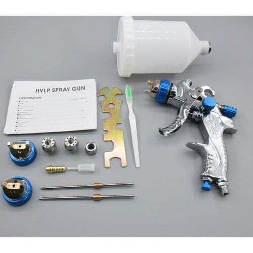 HVLP Spray Gun 1.4mm 1.7mm 2.0mm Steel Nozzle Pot Repair Kit Paint Spray Gun Professional Airbrush Spray Gun for Cars Painting