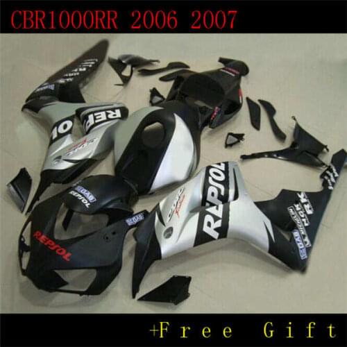 New ABS motorcycle bike Full Fairings kits set For CBR1000RR 06-07 CBR 1000 1000RR 06 07 CBR1000 RR 2006 2007 black silver