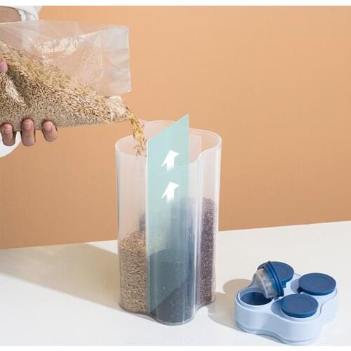 Cereal Divider Container Can Store 4 Types Food Storage Container Keep Food Fresh Airtight Dry Food Container For Dry Foods