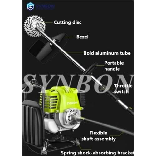 SYNBON new mower multifunctional agricultural gasoline mower knapsack mower wasteland weeding harveste ditch irrigation mower