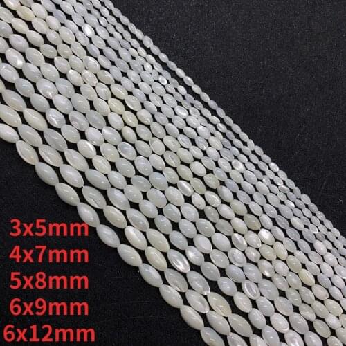 Natural Advanced Pearl Shell Oval 3-12mm Seed Beads Loose for Jewelry Make DIY Bracelets Necklaces Earrings Ring Accessories
