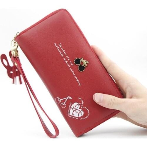 New Fashion Women Wallet Clutch Pu Leather Brand Wallet Female Organizer Cell Phone Clutch Bag Long Coin Billetera