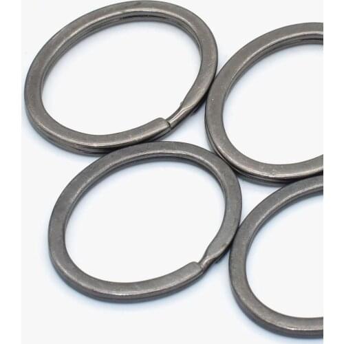 Oval Key Ring Gunmetal Keychanins 37/34mm Jump Ring Iron Split Ring DIY Accessories for Necklace Jewelry Charm Leather Hardware