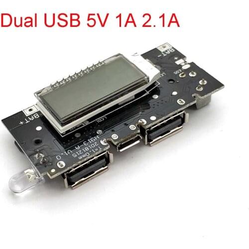 Dual USB 5V 1A 2.1A Mobile Power Bank 18650 Battery Charger PCB Power Module Accessories For Phone DIY New LED LCD Module Board