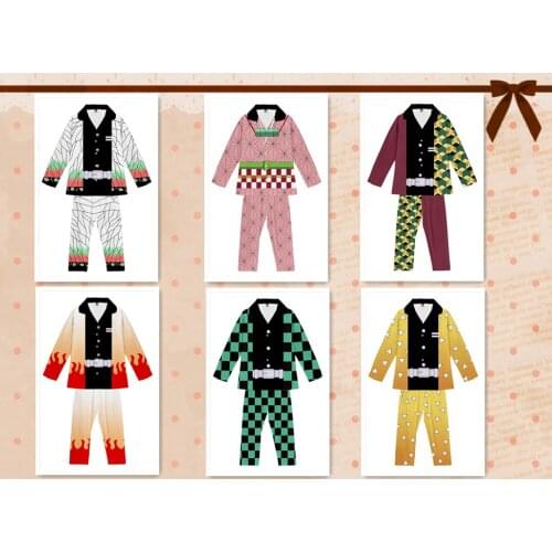Demon Slayer: Kimetsu No Yaiba Pajamas Set Tomioka Giyuu Print Sleepwear Clothes Men Women Cartoon Pijamas Spring Autumn Pyjamas