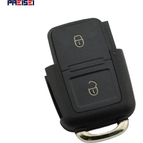 PREISEI 20pieces/lot 2 Buttons Replacements Keyless Car Remote Key Covers Case Fob For VW Passat Golf Polo Bora Volkswagen