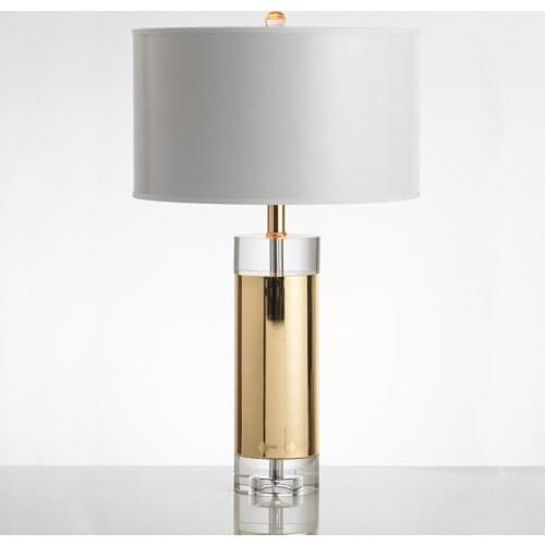 Simple modern metal luxury atmosphere crystal clear American model room living room bedroom bedside lamp decorative table lamp