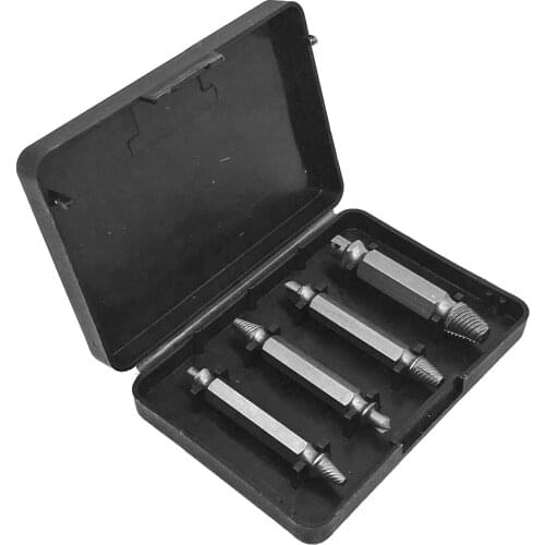 SANHOOII 4pcs Double Ended Damaged Screw Extractor Breakage Head 1# 2# 3# 4# Extractors Wood Bolts Remover Extract Drill Tool