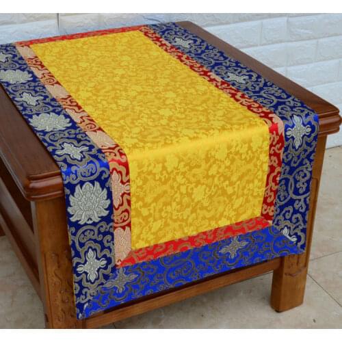 Custom made Buddhist supply Tibet family home Buddhism Temple eight Auspicious Embroidery Buddha Altar Table cover cloth Deco