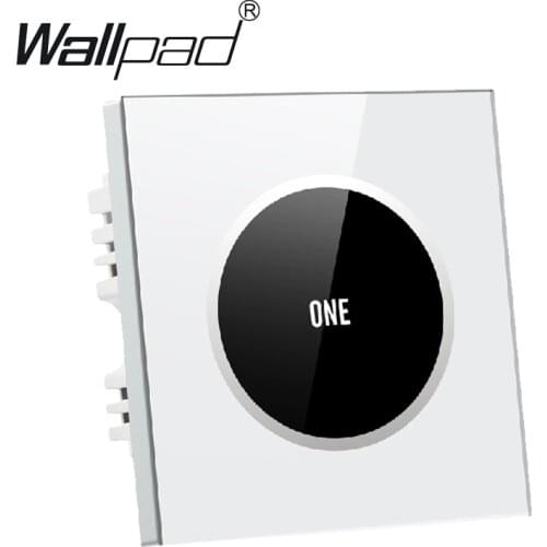 Hign End White 1 gang 1 way Glass Panel Touch Light Switch Free Design Logo Button 110V~250V wall touch switch,Free Shipping